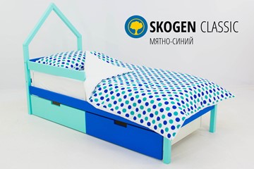 Кровать-домик детская мини Skogen мятно-синий в Биробиджане
