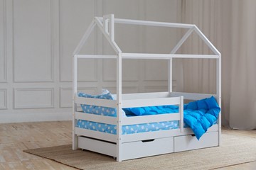 Детская кровать для девочки Домик с ящиками, цвет белый в Биробиджане