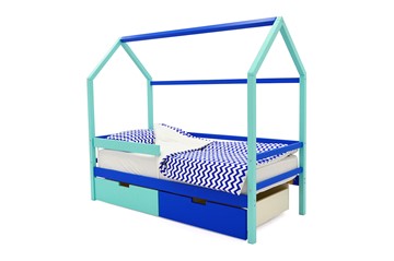 Кровать-домик Svogen синий-мятный в Биробиджане
