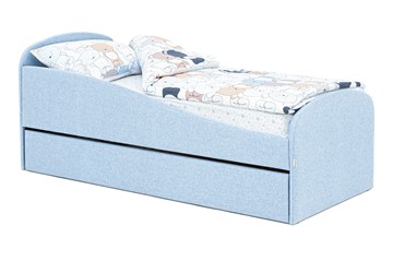 Кровать в детскую с ящиком Letmo небесный (рогожка) в Биробиджане
