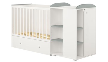 Детская кровать-шкаф с комодом POLINI Kids Ameli 800 Белый / Серый, серия AMELI в Биробиджане