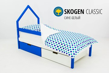Детская кровать-домик мини Skogen сине-белый в Биробиджане