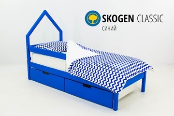 Кровать-домик детская мини Skogen синия в Биробиджане