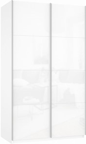 Шкаф-купе Прайм (Белое стекло/Белое стекло) 1600x570x2300, белый снег в Биробиджане