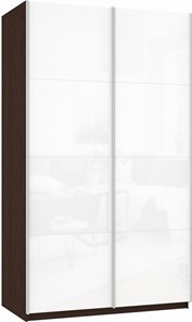 Шкаф-купе 2-х дверный Прайм (Белое стекло/Белое стекло) 1600x570x2300, венге в Биробиджане