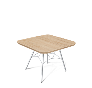 Квадратный столик SHT-S100 / SHT-TT 60/60 ЛДСП (дуб сонома/хром лак) в Биробиджане