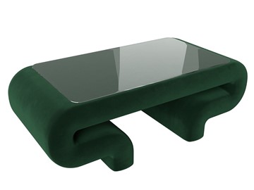 Стеклянный столик Волна, зеленый (велюр) в Биробиджане