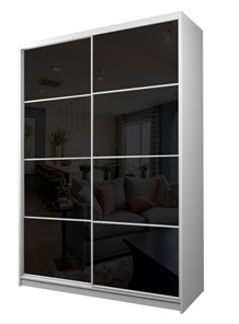 Шкаф 2-х дверный MAX МШ-25-6-18-22, Профиль Белый/Цвет Белый/Oracal Черный в Биробиджане