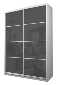Шкаф 2-х дверный MAX МШ-25-6-18-22, Профиль Белый/Цвет Белый/Oracal Темно-серый в Биробиджане