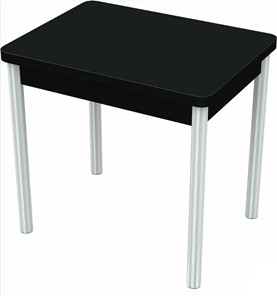 Раздвижной стол Бари хром №6 (стекло черное/черный) в Биробиджане