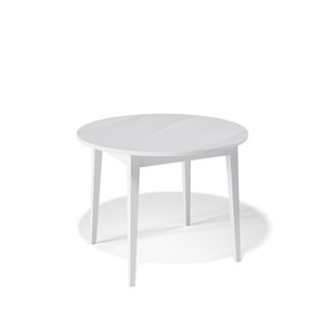 Обеденный круглый стол Kenner 1000M (Белый/Стекло белое сатин) в Биробиджане