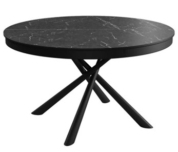 Керамический обеденный стол DikLine KR120 мрамор черный Калаката/опоры черные в Биробиджане
