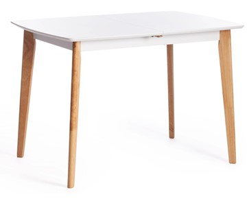 Небольшой стол Claire, дерево гевея/МДФ, 110+30x75x75 Белый/натуральный арт.15111 в Биробиджане