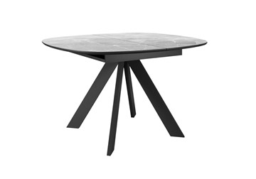 Керамический обеденный стол DikLine BK100 Керамика Серый мрамор/подстолье черное/опоры черные в Биробиджане
