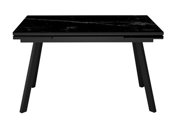 Стол кухонный раскладной DikLine SKA125 Керамика Черный мрамор/подстолье черное/опоры черные (2 уп.) в Биробиджане