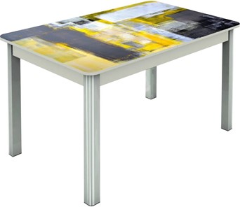 Кухонный стол раздвижной Гамбург исп.1 ноги метал. крашеные №23, Фотопечать (Текстура №51) в Биробиджане