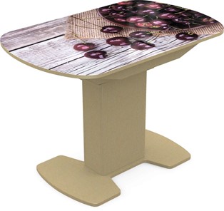 Кухонный стол раздвижной Корсика исп. 1 Фотопечать (Фрукты №29) 1100(1415)*700 в Биробиджане
