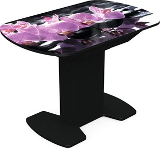 Кухонный раздвижной стол Корсика исп. 2 Фотопечать (Цветы №30) 1200(1515)*800 в Биробиджане
