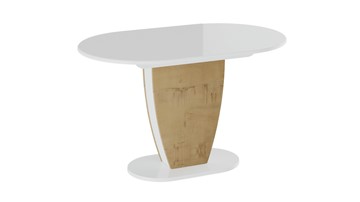 Кухонный стол раздвижной Монреаль тип 1 (Белый глянец/Бунратти) в Биробиджане