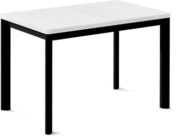 Кухонный раскладной стол Кубика Токио-1L (ноги металлические черные, белый цемент) в Биробиджане