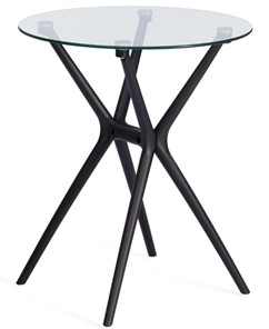 Стеклянный стол PARNAVAZ (mod. 29) пластик/стекло, 60х60х70,5 прозрачный/черный арт.19698 в Биробиджане