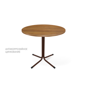 Круглый стол на кухню SHT-TU7-1 / SHT-TT 80 ЛДСП (орех/коричневый муар (цинк) / черный) в Биробиджане