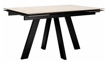 Раздвижной стол раздвижной DikLine DM140 Хромикс белый/опоры черные в Биробиджане