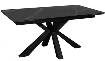 Стол раздвижной DikLine SFE140 Керамика Черный мрамор/подстолье черное/опоры черные (2 уп.) в Биробиджане