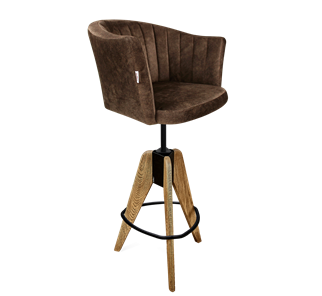 Барный стул SHT-ST42-1 / SHT-S92 (кофейный трюфель/браш.коричневый/черный муар) в Биробиджане
