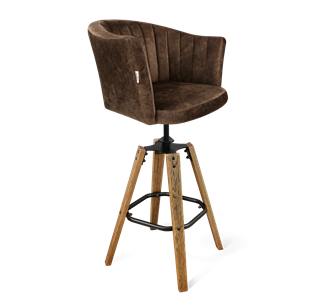 Барный стул SHT-ST42-1 / SHT-S93 (кофейный трюфель/браш.коричневый/черный муар) в Биробиджане