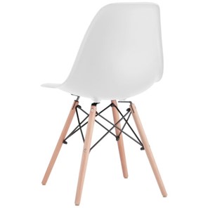 Комплект обеденных стульев 4 шт. BRABIX "Eames CF-010", пластик белый, опоры дерево/металл, 532630, 2033A в Биробиджане