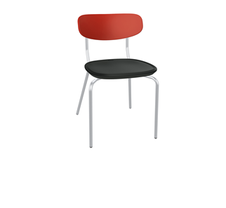 Кухонный стул SHT-ST85-2/SB85-2/S85M (красный/черный/хром лак) в Биробиджане