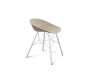 Обеденный стул SHT-ST19-SF1 / SHT-S100 (ванильный крем/хром лак) в Биробиджане