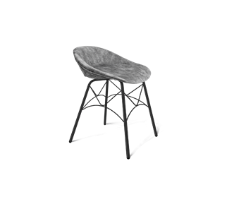 Обеденный стул SHT-ST19-SF1 / SHT-S107 (дымный/черный муар) в Биробиджане