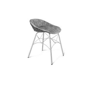 Обеденный стул SHT-ST19-SF1 / SHT-S107 (дымный/хром лак) в Биробиджане