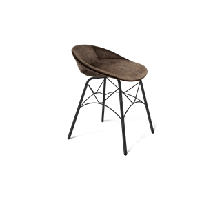 Обеденный стул SHT-ST19-SF1 / SHT-S107 (кофейный трюфель/черный муар) в Биробиджане