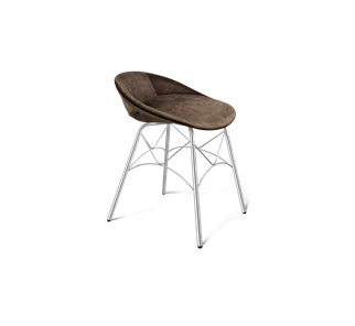 Обеденный стул SHT-ST19-SF1 / SHT-S107 (кофейный трюфель/хром лак) в Биробиджане