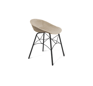 Обеденный стул SHT-ST19-SF1 / SHT-S107 (ванильный крем/черный муар) в Биробиджане