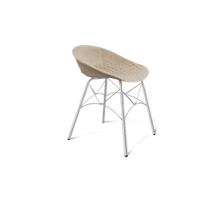 Обеденный стул SHT-ST19-SF1 / SHT-S107 (ванильный крем/хром лак) в Биробиджане