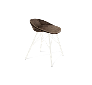 Обеденный стул SHT-ST19-SF1 / SHT-S37 (кофейный трюфель/белый муар) в Биробиджане