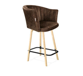 Полубарный стул SHT-ST42-1 / SHT-S94-1 (кофейный трюфель/прозрачный лак/черный муар) в Биробиджане