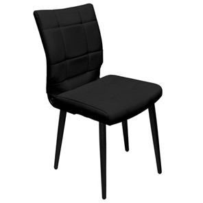Обеденный стул BRABIX "Novita CF-060", экокожа черная, каркас металлический усиленный черный, 532781 в Биробиджане