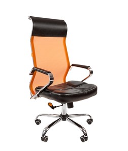 Кресло компьютерное CHAIRMAN 700 сетка, цвет оранжевый в Биробиджане