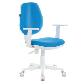 Кресло офисное Brabix Fancy MG-201W (с подлокотниками, пластик белый, голубое) 532411 в Биробиджане