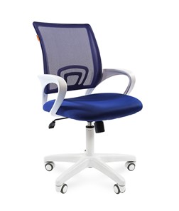 Кресло офисное CHAIRMAN 696 white, ткань, цвет синий в Биробиджане