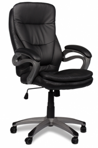 Кресло офисное J 9302 экокожа /пластик, черный в Биробиджане