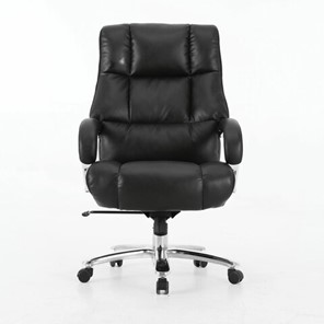 Кресло Brabix Premium Bomer HD-007 (рециклированная кожа, хром, черное) 531939 в Биробиджане