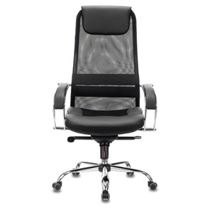 Кресло офисное Brabix Premium Stalker EX-609 PRO (хром, мультиблок, ткань-сетка/экокожа, черное) 532416 в Биробиджане