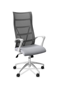 Офисное кресло Топ X белый каркас, сетка/ткань TW / серая/ серая в Биробиджане