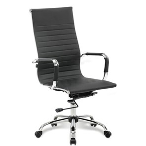Офисное кресло BRABIX "Energy EX-509", экокожа, хром, черное, 530862 в Биробиджане